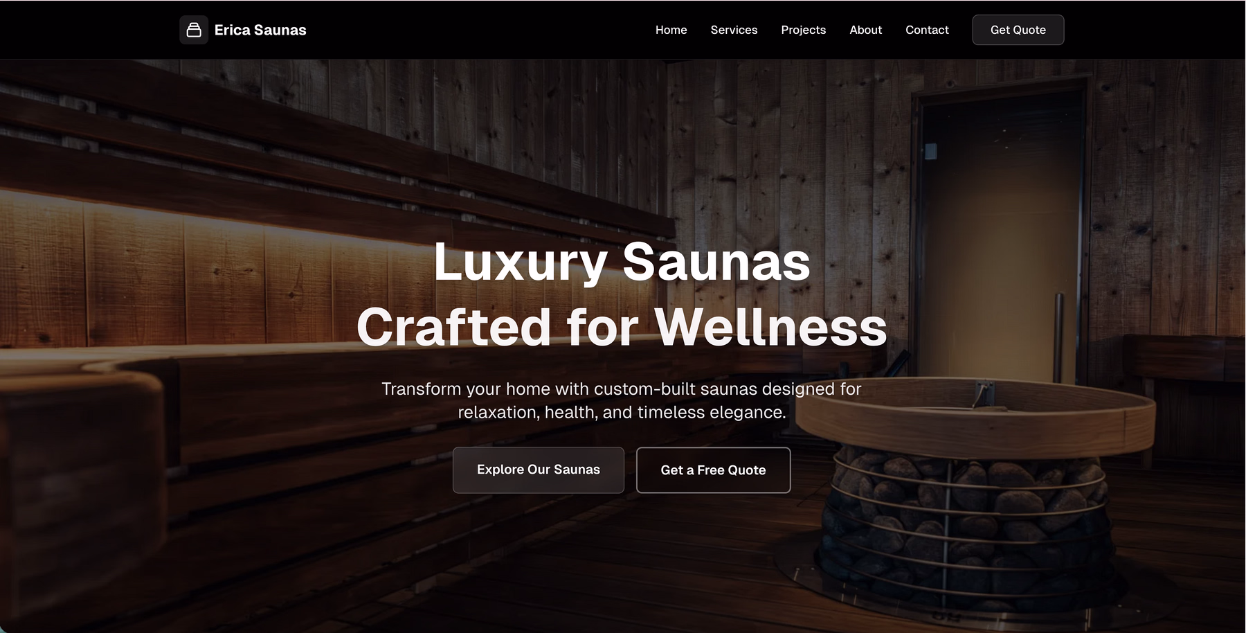 Erica Saunas website preview